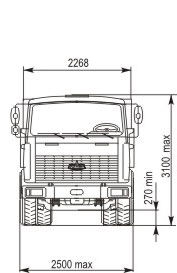 Автосамосвал MAZ-5551A2-320- габаритные размеры 1