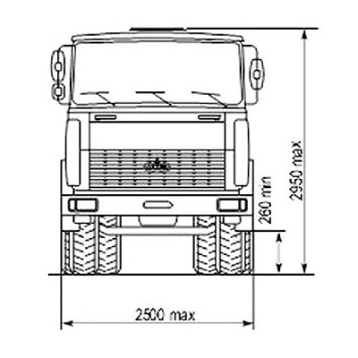 Автотягач MAZ-5432A3-320 - габаритные размеры 2