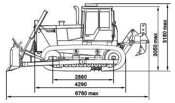 Бульдозер CHTZ-Uraltrack-B10M1 - габариты 1